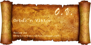 Orbán Viktor névjegykártya